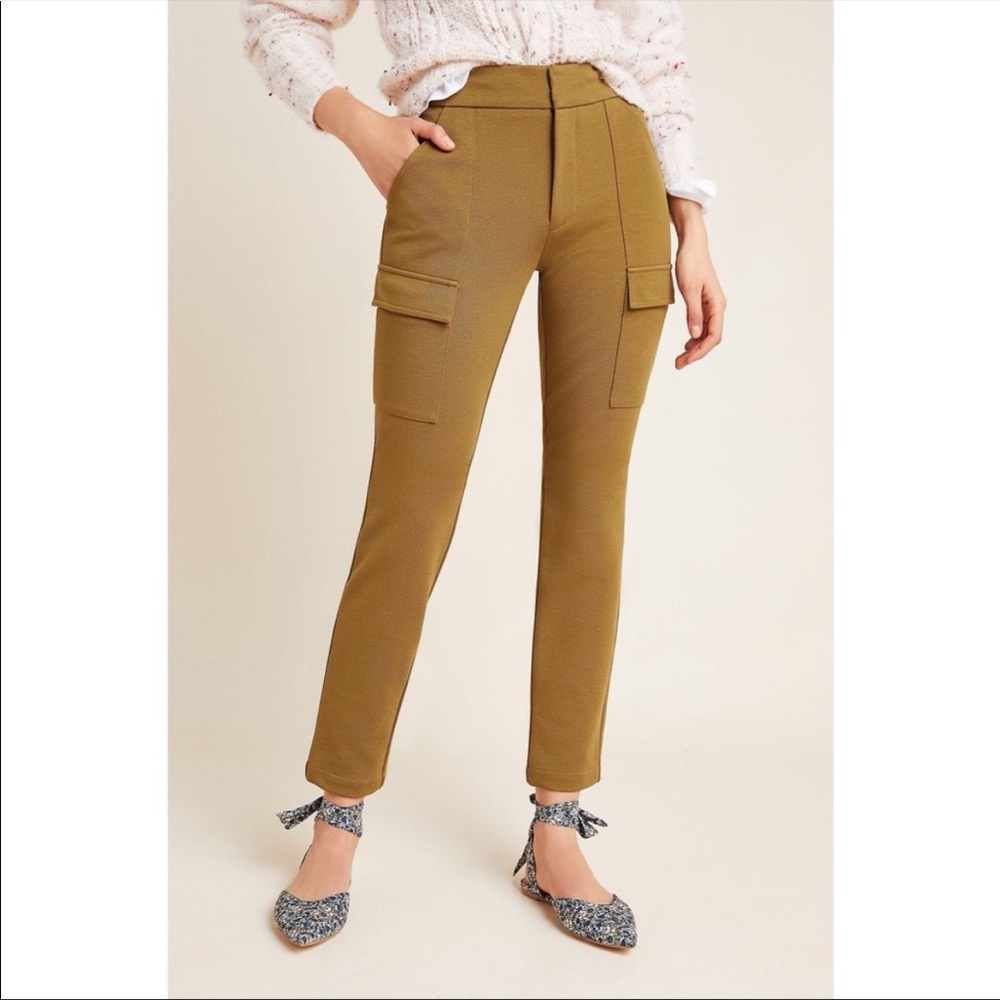 Anthropologie The Essential Slim Trousers Moss Sz. 2